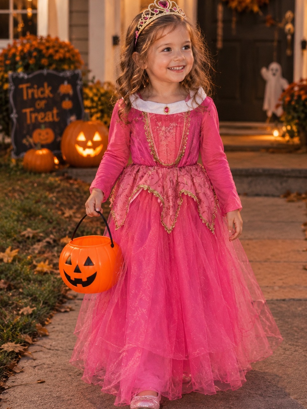 Sleeping Beauty Pink Princess Dress Kids Costume Size 2-4